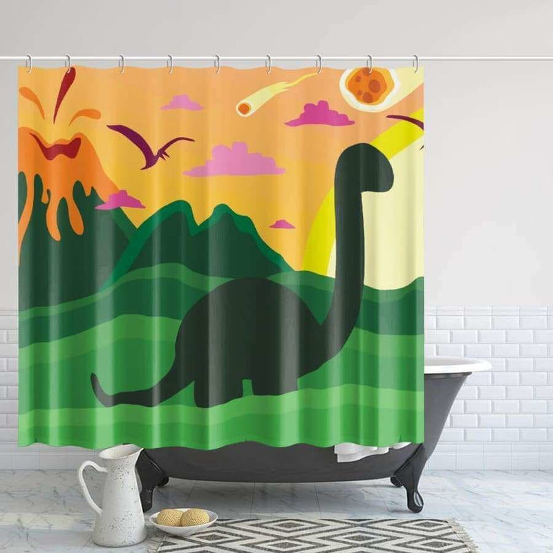 Jurassic Land Shower Curtain - L (85x72in) - Bathroom