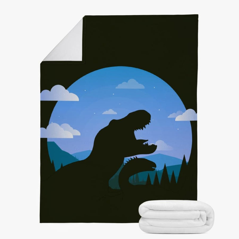Jurassic Night Dual-sided Stitched Fleece Blanket - S 
