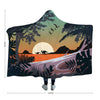 Jurassic Sunset Dinosaur Hooded Blanket
