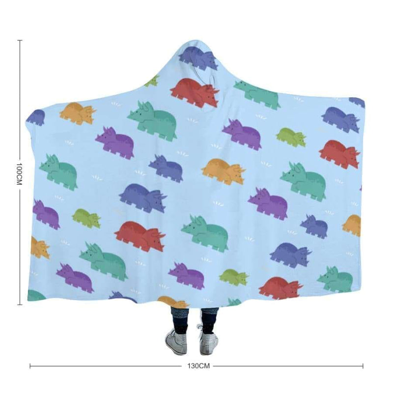 Lovely Triceratops <br> Dinosaur Hooded Blanket