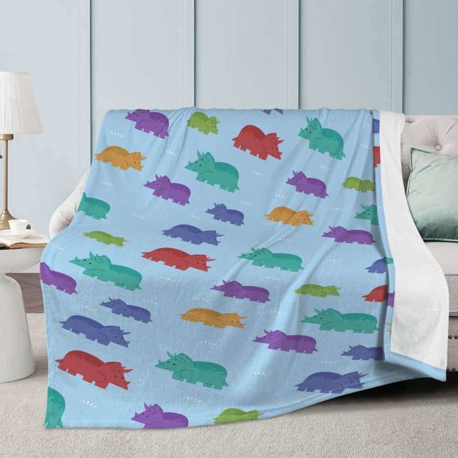 Lovely Triceratops Fleece Blanket - Blanket