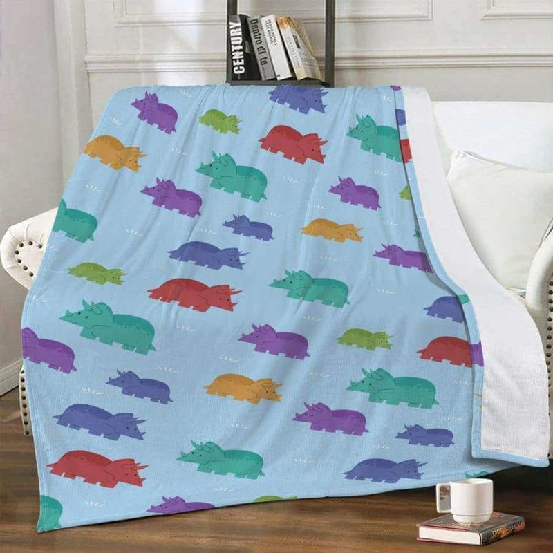 Lovely Triceratops Fleece Blanket - Blanket