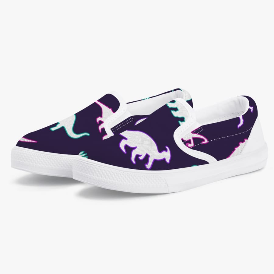 Neon Dinosaur Kids’ Slip-On Shoes - Lifestyle/Regular