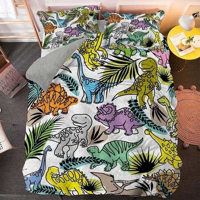 Painted Dinosaurs Bedding Set (Duvet Cover & Pillowcases) 