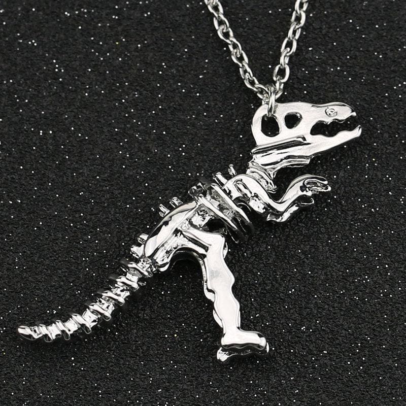 T-REX PENDANT | SILVER PLATED DINOSAUR NECKLACE