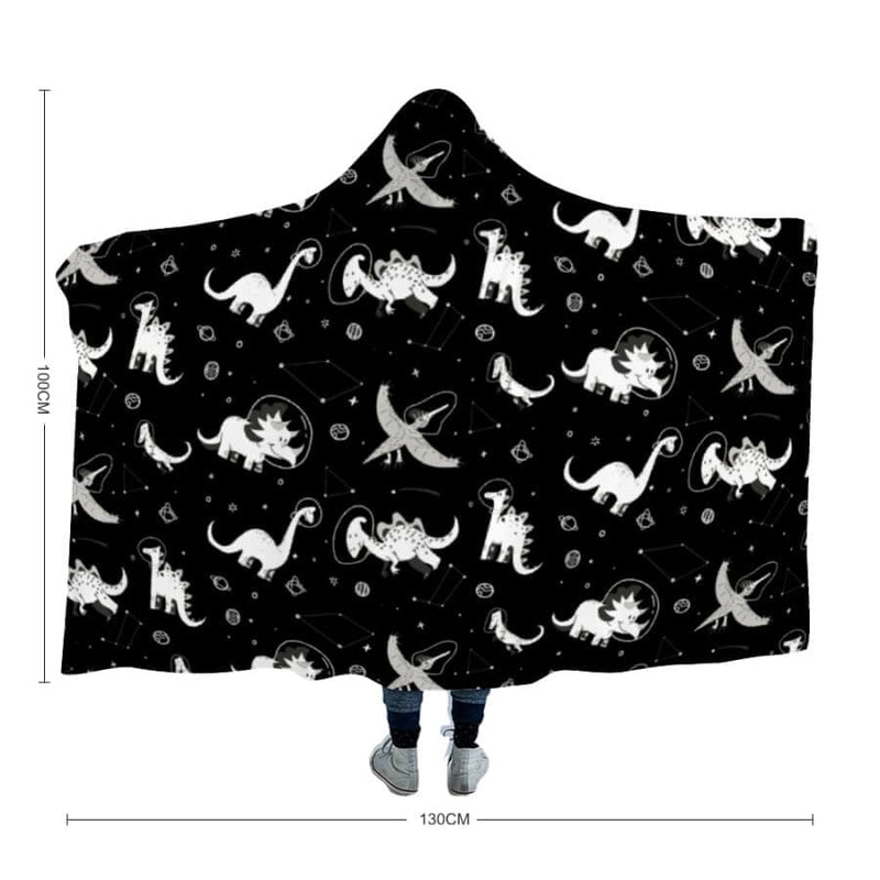 Space Dinosaurs Hooded Blanket