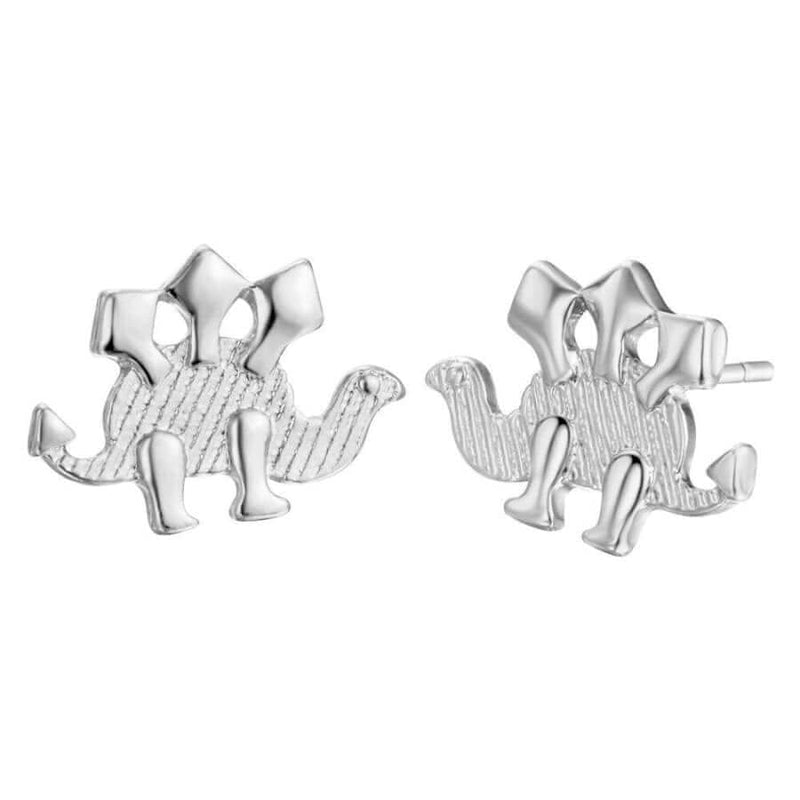Stegosaurus Earrings Studs - Gold Color - 200000171