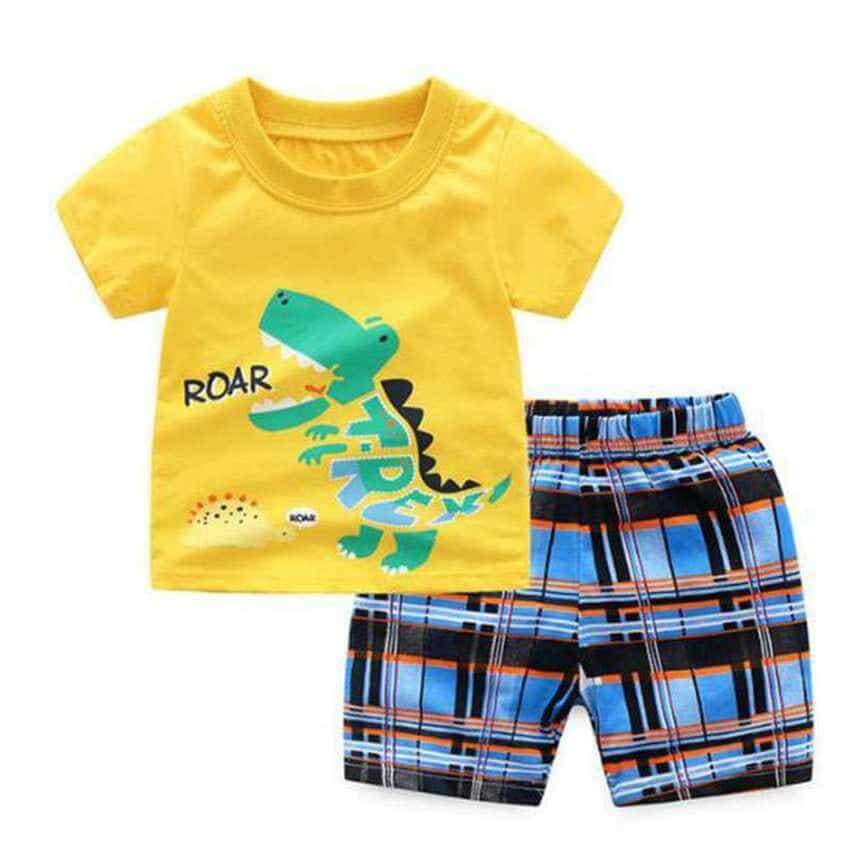 Roaring Dino Stripped Pajamas