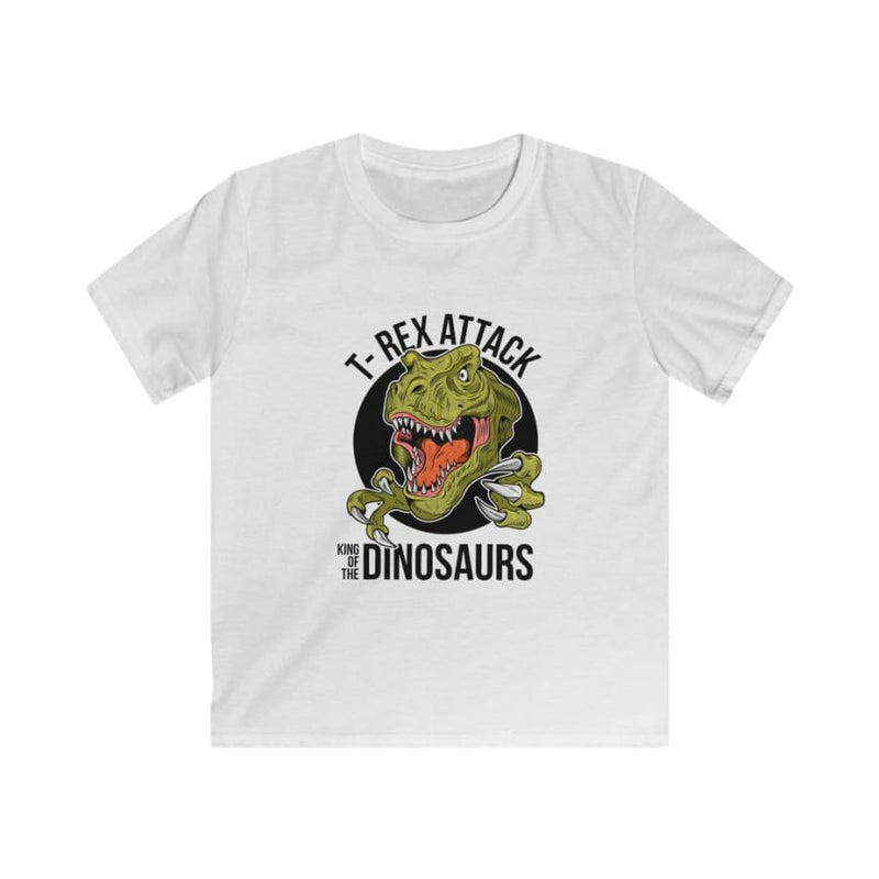 T-Rex Attack Shirt - L / White - Kids clothes