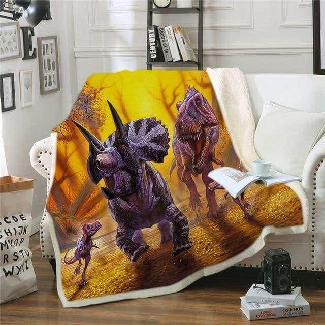 Triceratops Soft Blanket - Pattern 5 / Large (60” x 79)