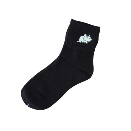 Black Triceratops Short Socks