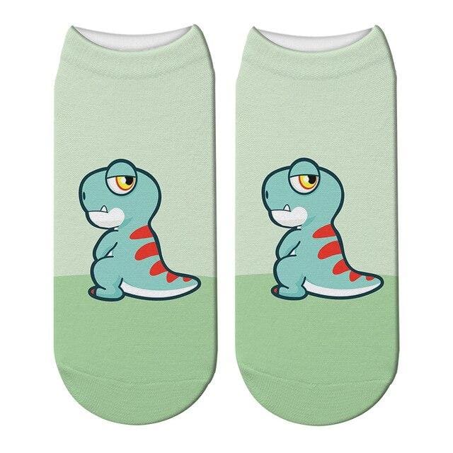 Cute Sulking T-Rex Short Socks
