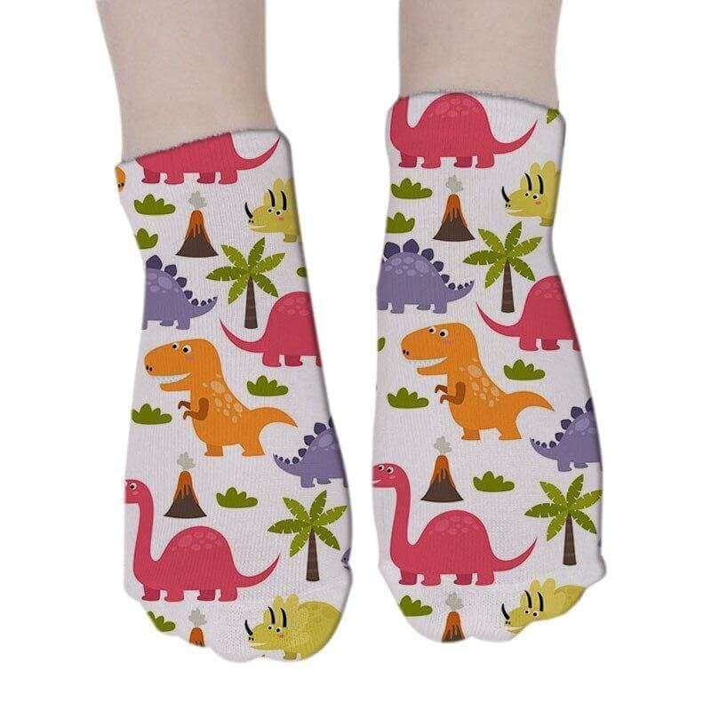 Women's Funny Dinosaur Short Socks