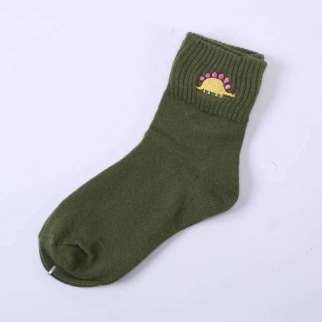 Women's Green Stegosaurus Socks
