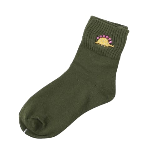 Green Stegosaurus Short Socks