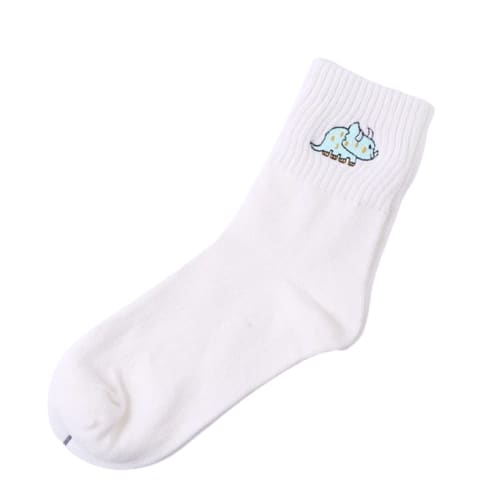 Women's White Triceratops Socks